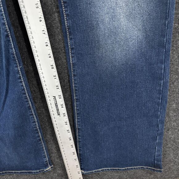 True Religion Bill Relaxed Jeans Men's 36x33.5 Dark Wash SN Flap Bootcut - Picture 7 of 15